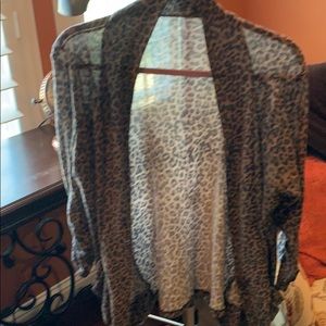 1x plus size animal print sweater. Blown/back